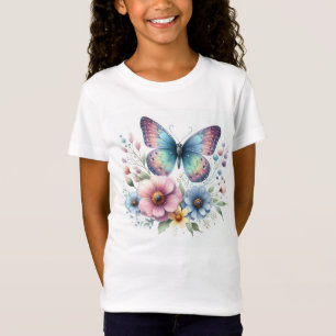 Beleza florescente: Flores e borboletas T-Shirt
