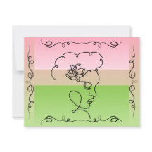 Beleza Fluente: Cartão de Vazio de Arte de Linha d