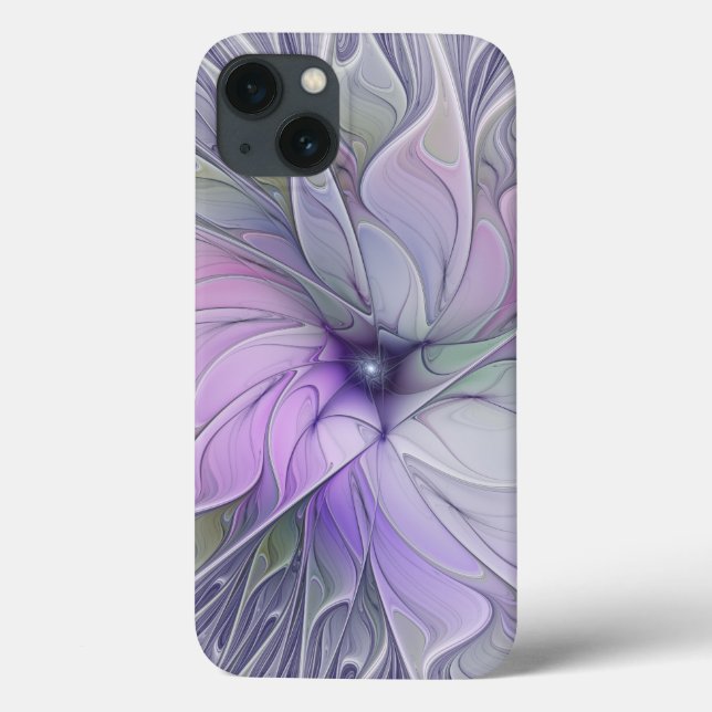 Beleza Impressionante Flor de Arte Fractal Abstrat (Verso)