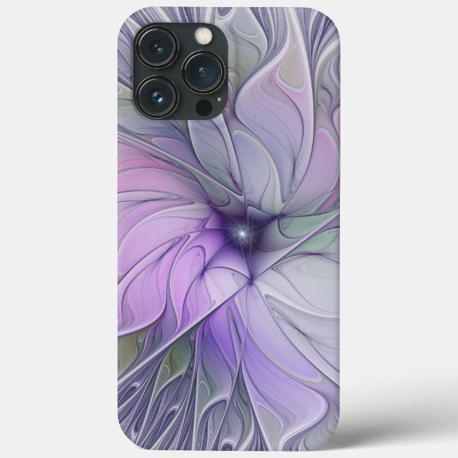 Beleza Impressionante Flor de Arte Fractal Abstrat (Verso)