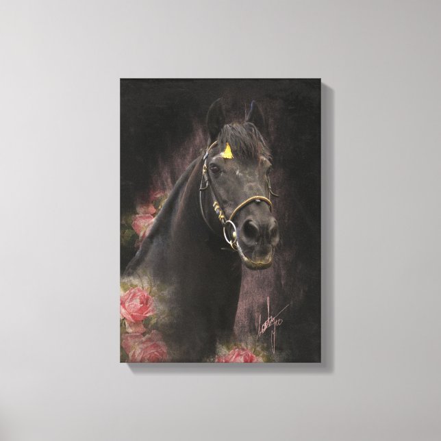 Beleza Negra Cavalo Frísia - Canvas (Frente)