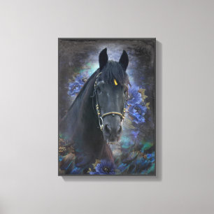 Beleza Negra Cavalo Frísia - Canvas