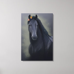 Beleza Negra Cavalo Frísia - Canvas