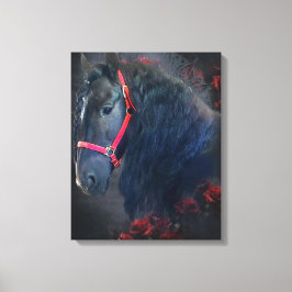 Beleza Negra Cavalo Frísia - Canvas