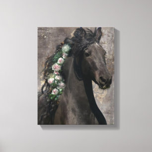 Beleza Negra Cavalo Frísia - Canvas