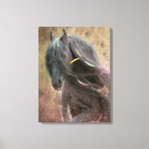 Beleza Negra Cavalo Frísia - Canvas