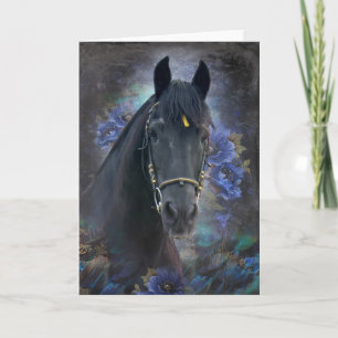 Beleza Negra Cavalo Frísia - Cartão Saudável