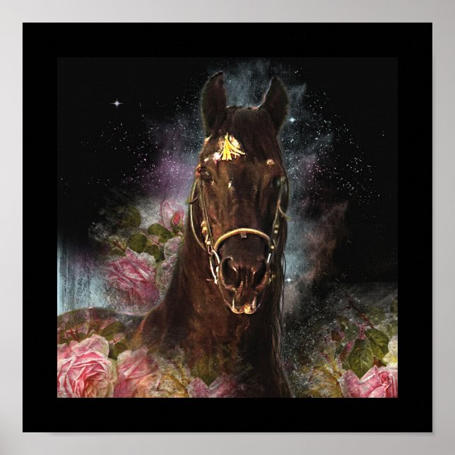 Beleza Negra Cavalo Frísia - Poster (Frente)