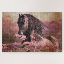 Beleza Negra Cavalo Frísia - Quebra-cabeça