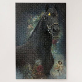 Beleza Negra Cavalo Frísia - Quebra-cabeça