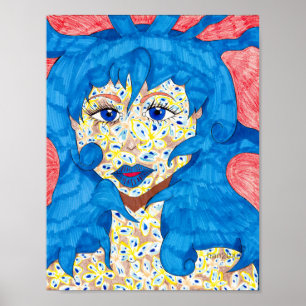 Beleza no Poster azul