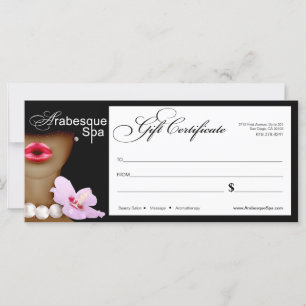 Beleza Spa Certificado de Presente Árabe