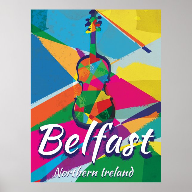 Belfast, poster Viagens vintage da Irlanda do Nort (Frente)