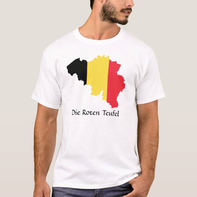 Belga Mapa Die Roten Teufel T-Shirt (Frente)