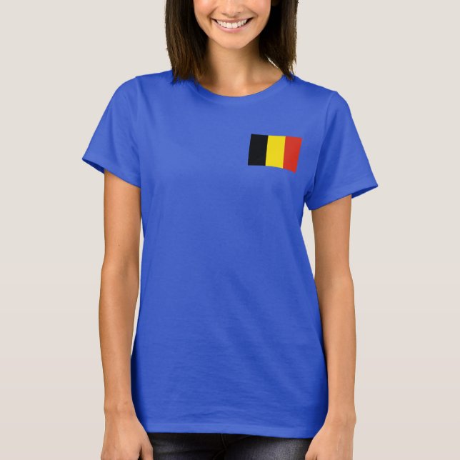 Bélgica Flag e Map dk T-Shirt (Frente)