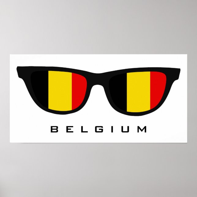 Bélgica Shades de texto personalizado e poster de  (Frente)