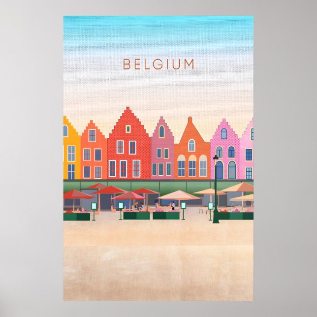 Belgium Minimal Travel Poster (Frente)