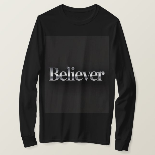 Believer Christian Black T-Shirt (Frente do Design)