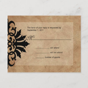 Belize Scroll Flourish RSVP (preto/tan) Heather we