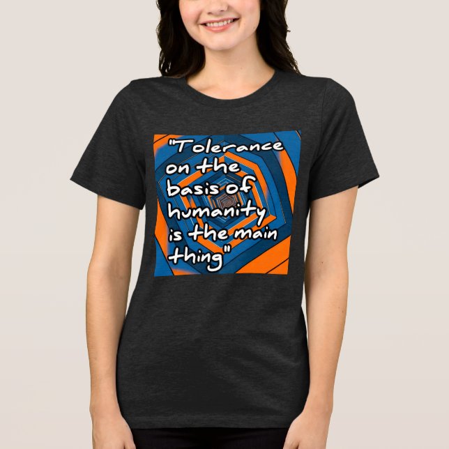 Bella+Canvas Camiseta Tri-blend Feminina, Preto Só (Frente)