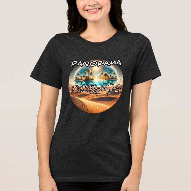 Bella+Canvas Camiseta Tri-blend Feminina, Preto Só (Frente)