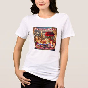 Bella+Canvas Camiseta Tri-blend Feminina, Preto Só