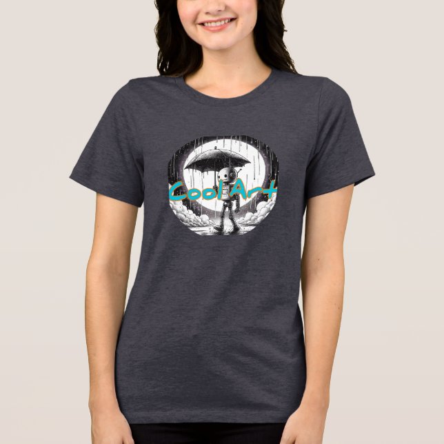 Bella+Canvas Camiseta Tri-blend Feminina, Preto Só (Frente)