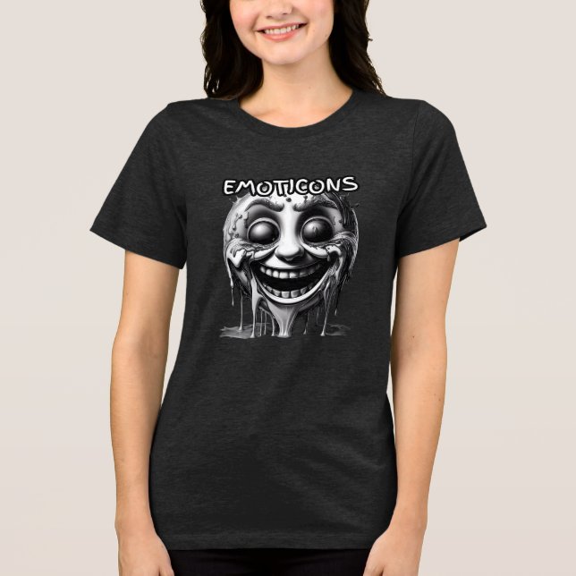 Bella+Canvas Camiseta Tri-blend Feminina, Preto Só (Frente)
