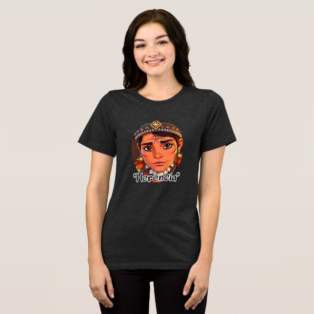 Bella+Canvas Camiseta Tri-blend Feminina, Preto Só (Frente Completa)