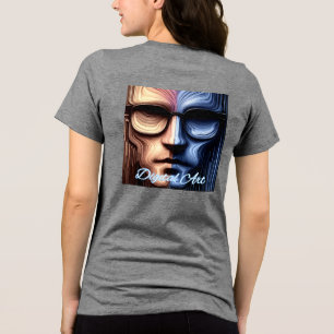 Bella+Canvas Camiseta Tri-blend Feminina, Preto Só