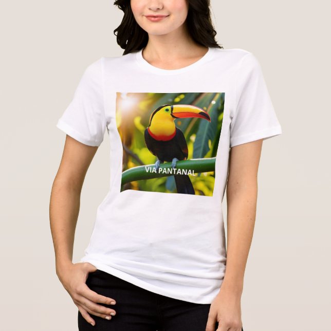 Bella+Canvas Camiseta Tri-blend feminina Tucano (Frente)