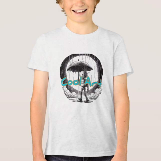 Bella+Canvas Camiseta Tri-blend Juvenil, Preto Sól (Frente)