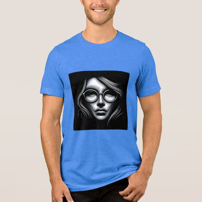 Bella+Canvas T-Shirt Tri-blend, Preto Sólido Tribl (Frente)