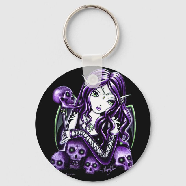 Belladonna Purple Skull Fairy Chaveiro (Frente)