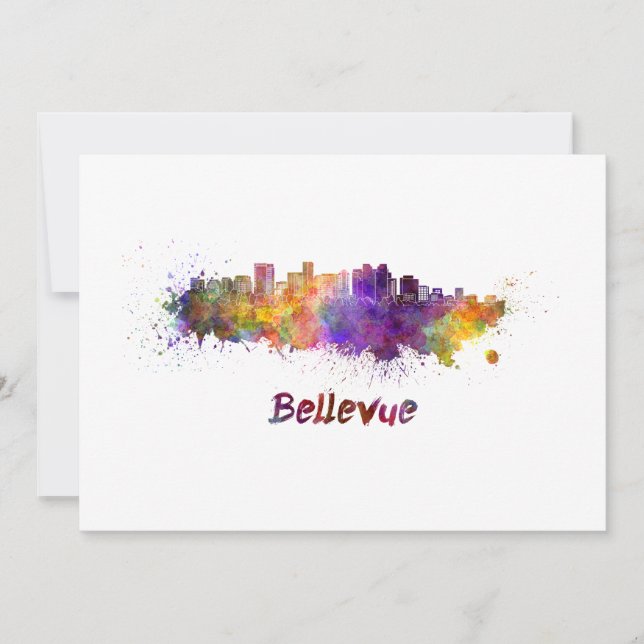 Bellevue skyline in watercolor (Frente)