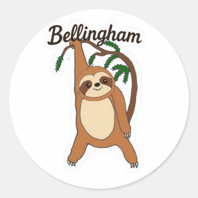 Bellingham Sloth no adesivo das árvores (Frente)