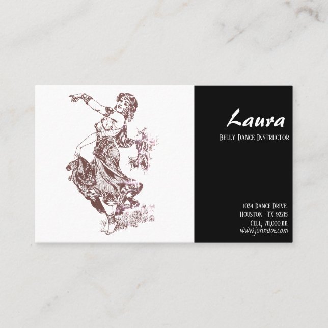 Belly Dance Instrutor Cartão de visita (Frente)