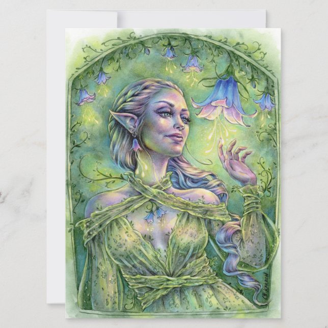 Bellz Art Card Fae Elf Magic Fantasy Forest Flower (Frente)