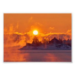 Belo alargamento de fotos da paisagem de inverno
