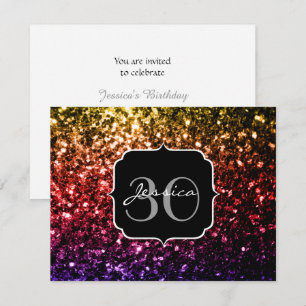 Belo arco-íris brilha Monograma Convite