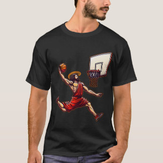 Belo Basquete Retro Jesus Cristo T-Shirt