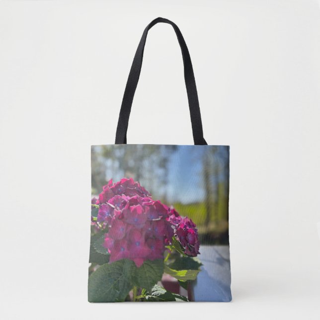 Belo bolsa floral de hydrangea roxa (Frente)