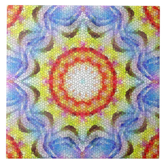 Belo Brilho Azulejo Mosaico Flor Sol (Frente)