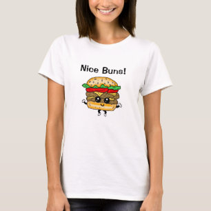 Belo Buns Hamburger Comida Pun Engraçado T-Shirt