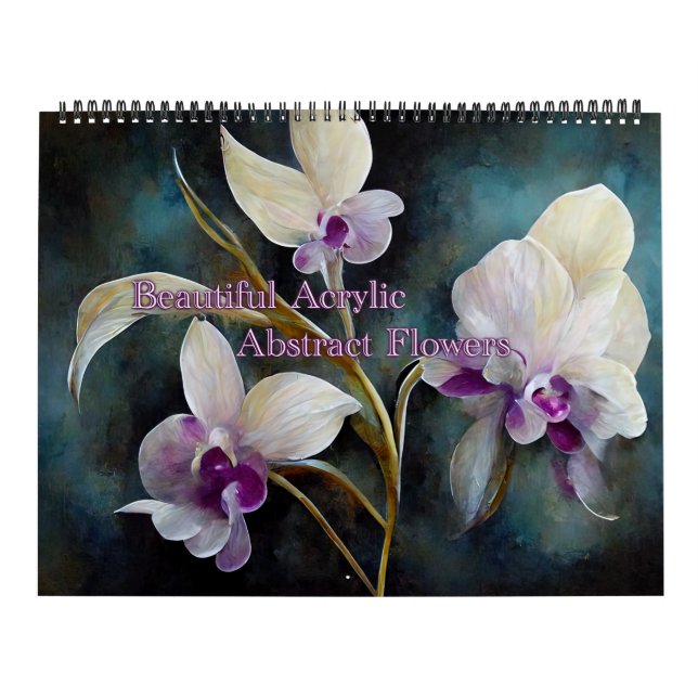 Belo Calendário de Abstratos Acrílicos de Flor (Capa)