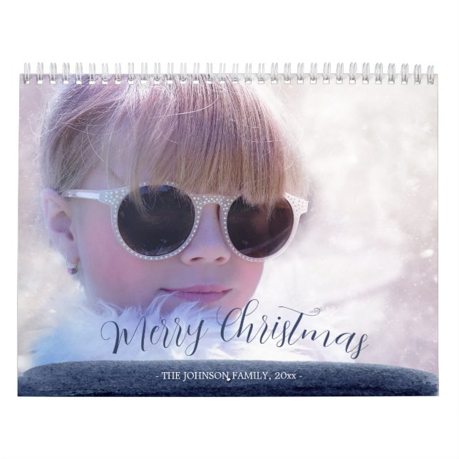 Belo Calendário de Natal Azul Feliz (Capa)