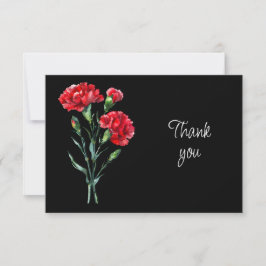 Belo cartão de agradecimento de flores de cravos v