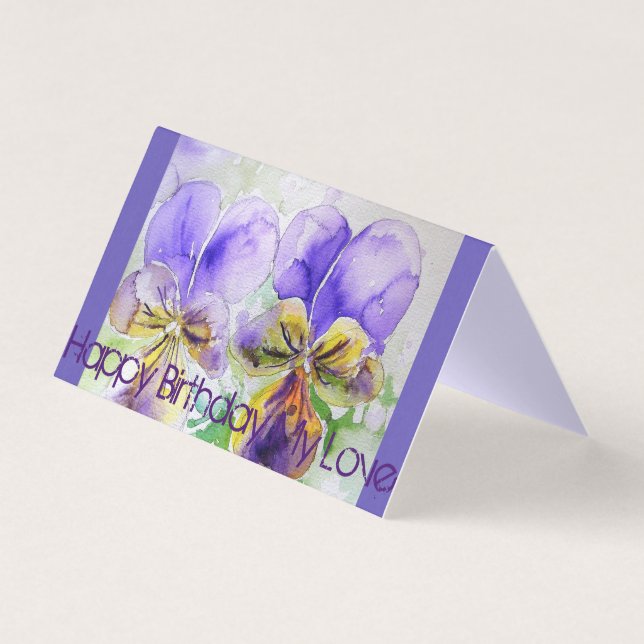 Belo Cartão de Aniversário da Pintura de Viola Rox (Frente)