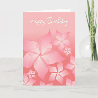 Belo Cartão de Aniversário de Abstrato Floral Rosa