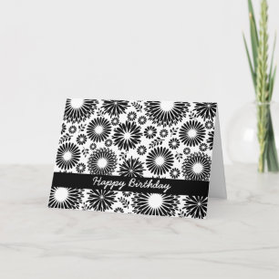 Belo Cartão de Aniversário preto e branco